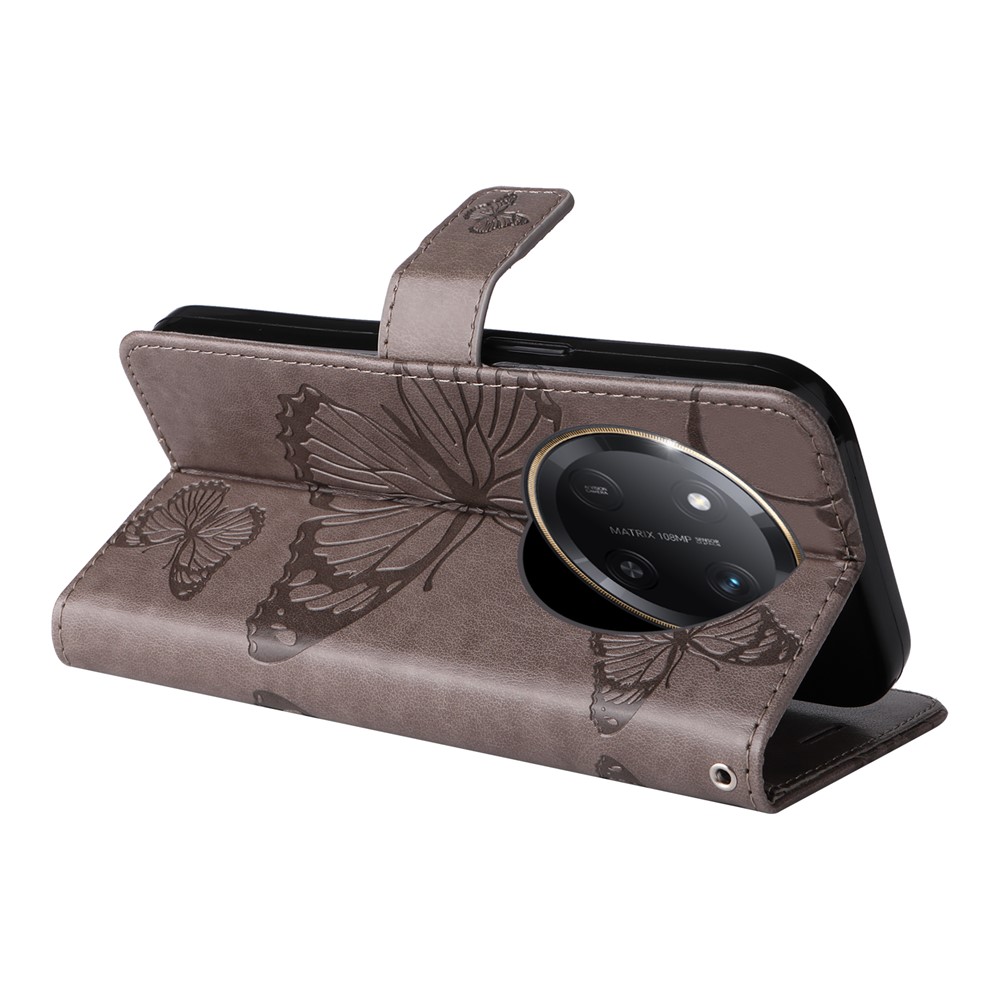  Honor Magic7 Lite Fodral Med Fjäril Tryck Grå - Teknikhallen.se