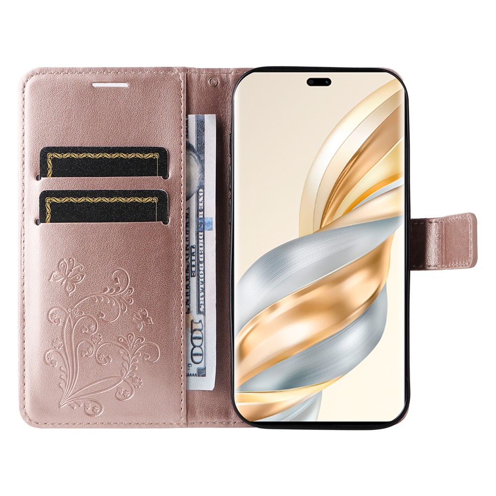  Honor Magic7 Lite Fodral Med Fjäril Tryck Roséguld - Teknikhallen.se