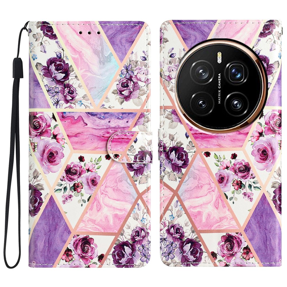  Honor Magic7 Pro Fodral Med Tryck Lila Marmor - Teknikhallen.se