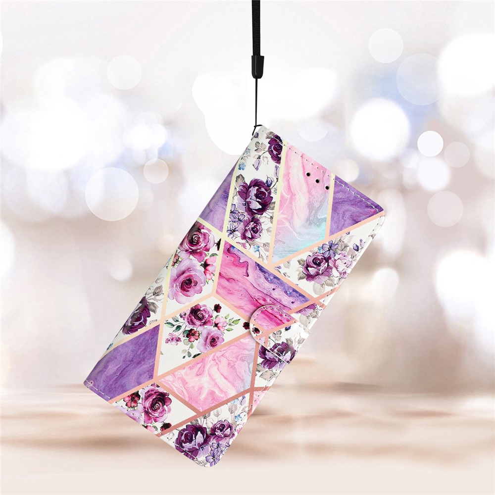  Honor Magic7 Pro Fodral Med Tryck Lila Marmor - Teknikhallen.se