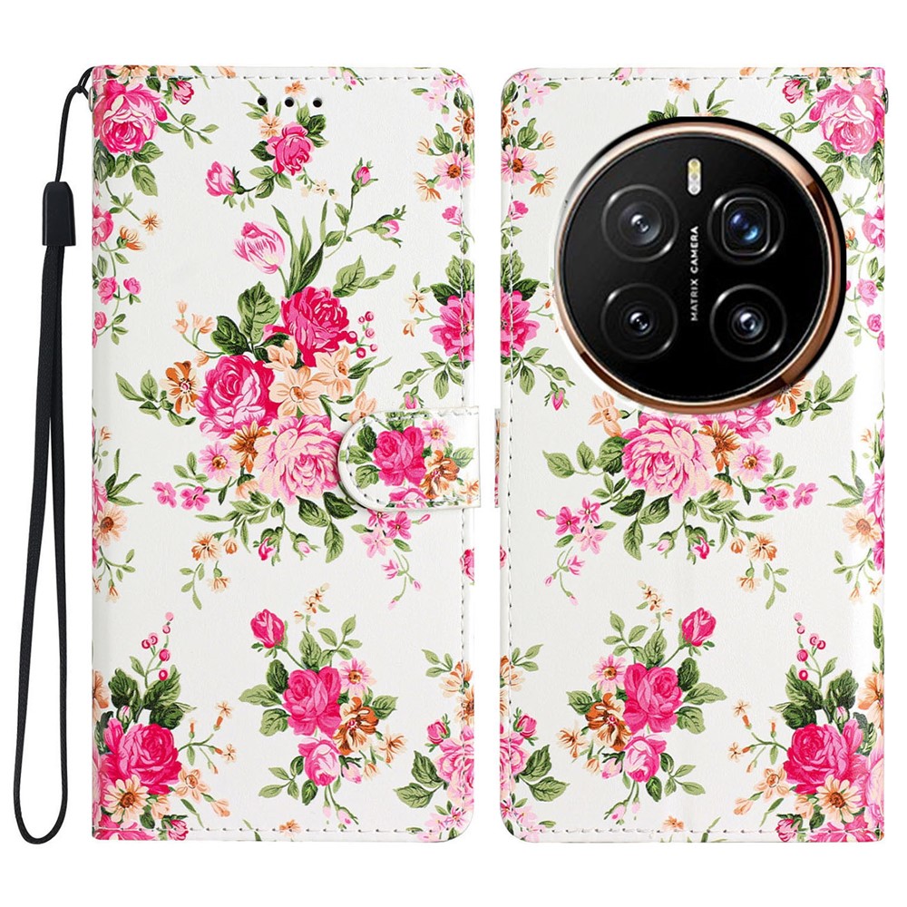  Honor Magic7 Pro Fodral Med Tryck Rosa Blommor - Teknikhallen.se