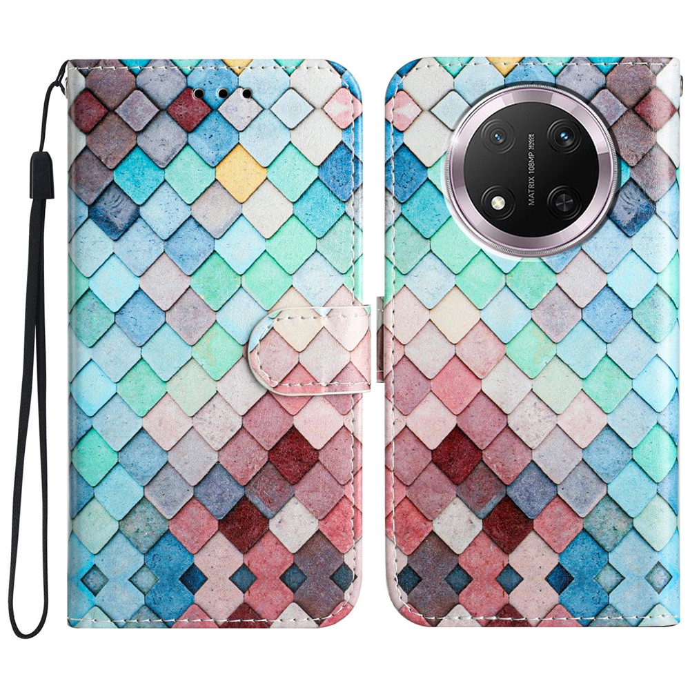  Honor Magic7 Lite Fodral Med Tryck Grid - Teknikhallen.se