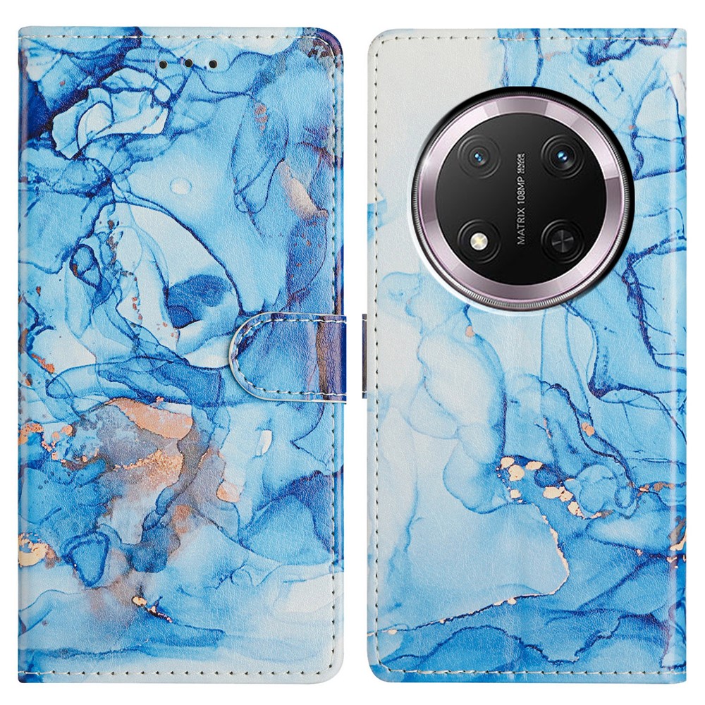  Honor Magic7 Lite Fodral Med Tryck Blå Marmor - Teknikhallen.se