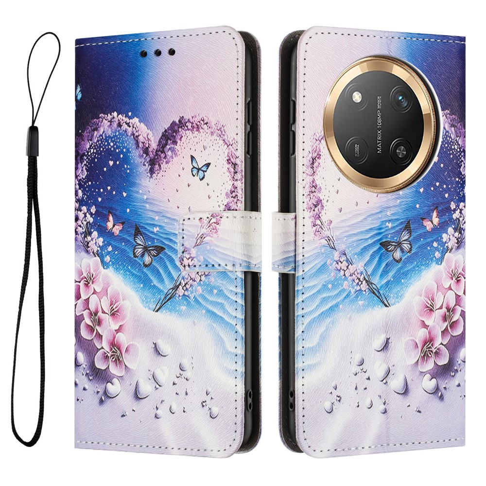  Honor Magic7 Lite Fodral Med Tryck Hjärta / Fjärilar - Teknikhallen.se