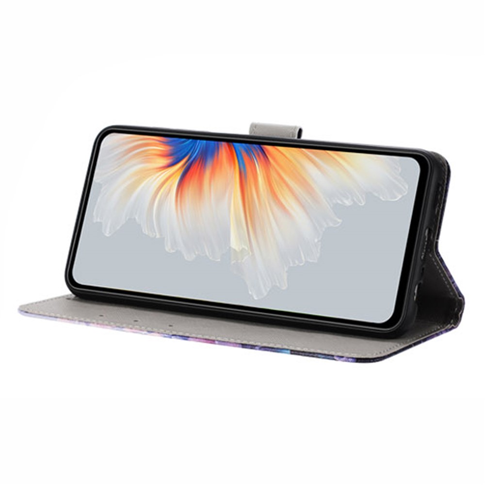  Honor Magic7 Lite Fodral Med Tryck Lila Rosor - Teknikhallen.se