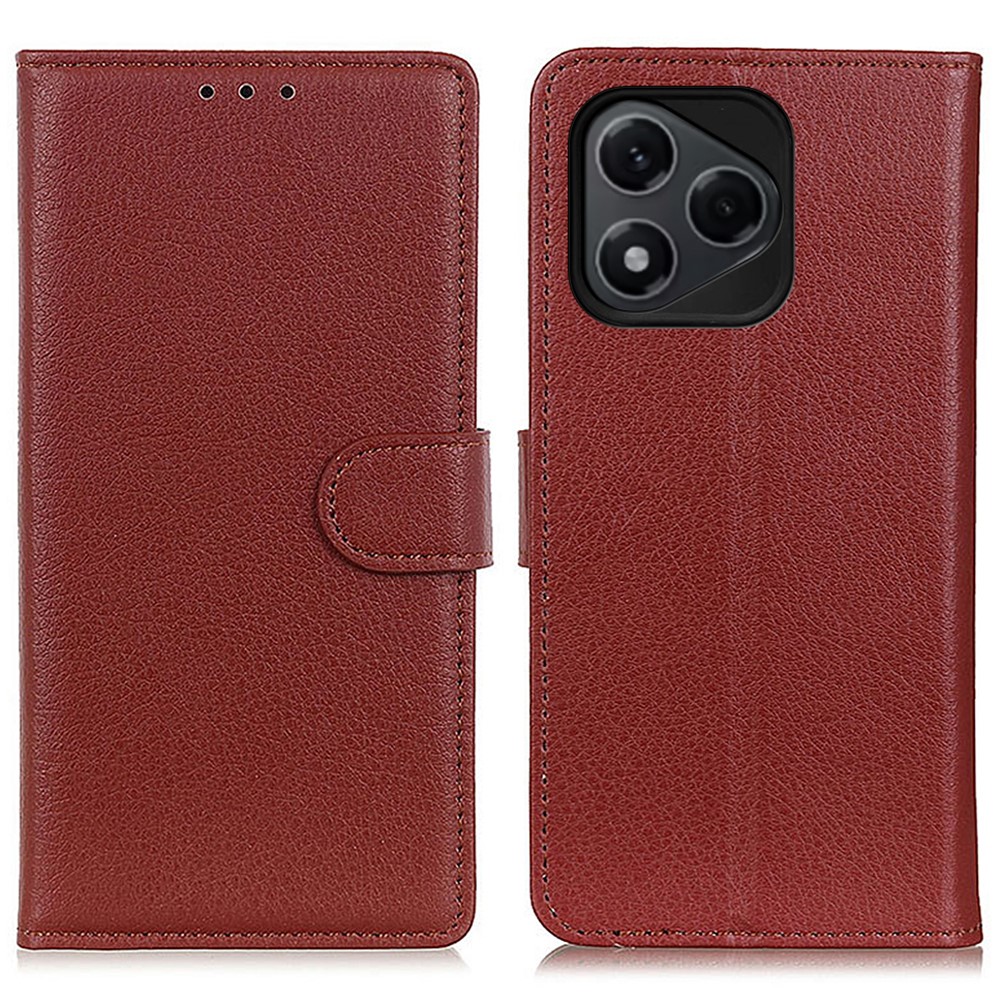  Honor 400 Lite Fodral Litchi Läder Brun - Teknikhallen.se