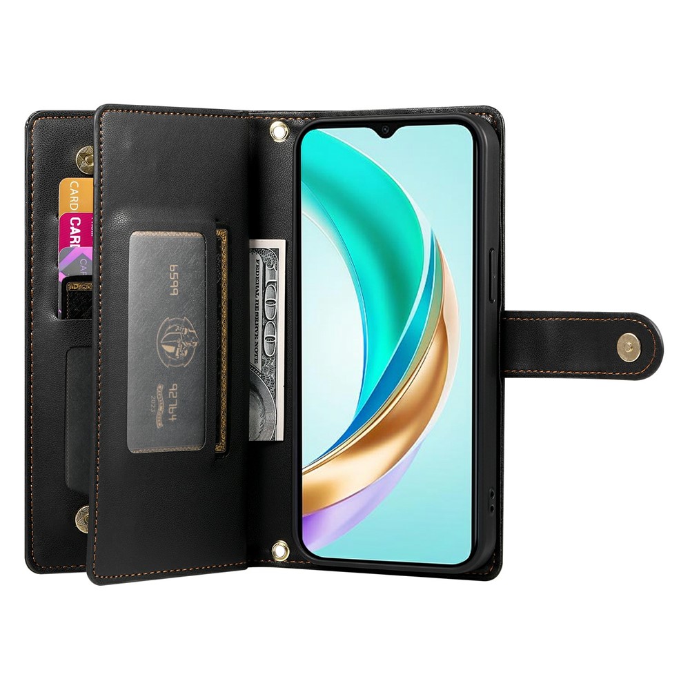  Honor 400 Lite Fodral Multifunktionellt Läder Svart - Teknikhallen.se