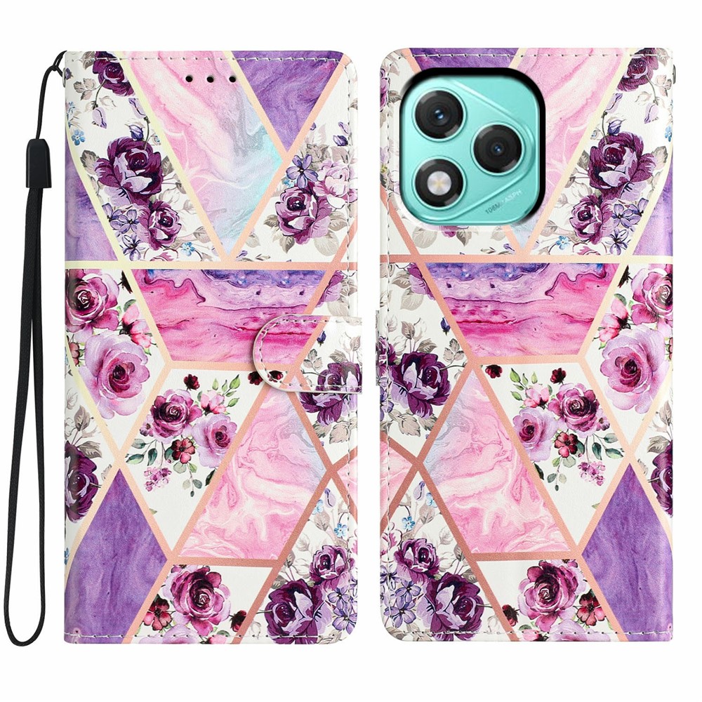  Honor 400 Lite Fodral Med Tryck Lila Marmor - Teknikhallen.se