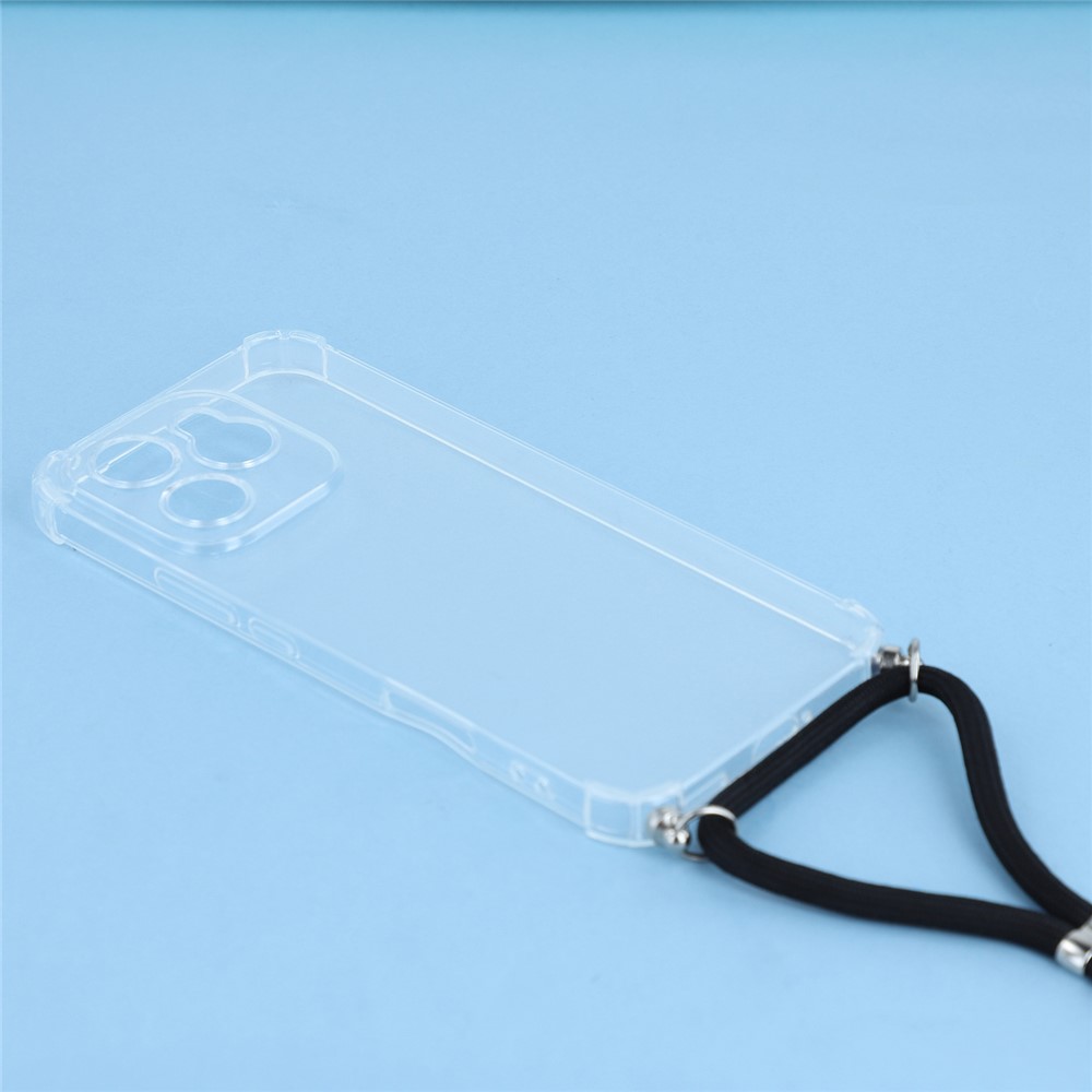  Honor 400 Lite Skal TPU Med Mobilsnöre Transparent - Teknikhallen.se