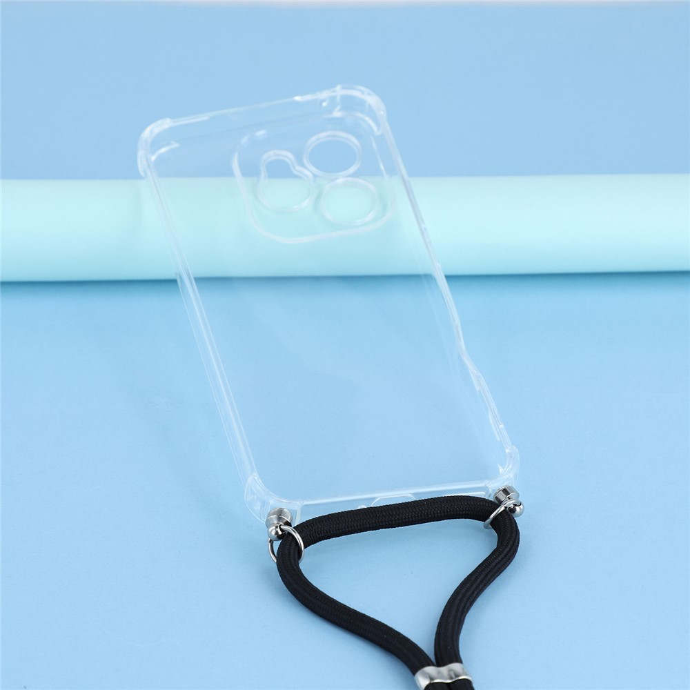  Honor 400 Lite Skal TPU Med Mobilsnöre Transparent - Teknikhallen.se