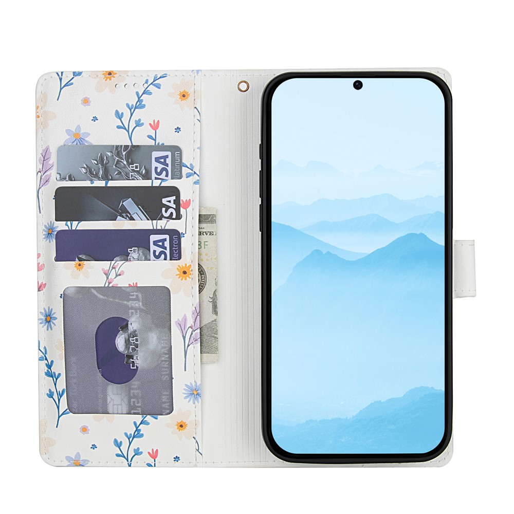  Honor 400 Lite Fodral Rhombus Läder Blommor Vit - Teknikhallen.se