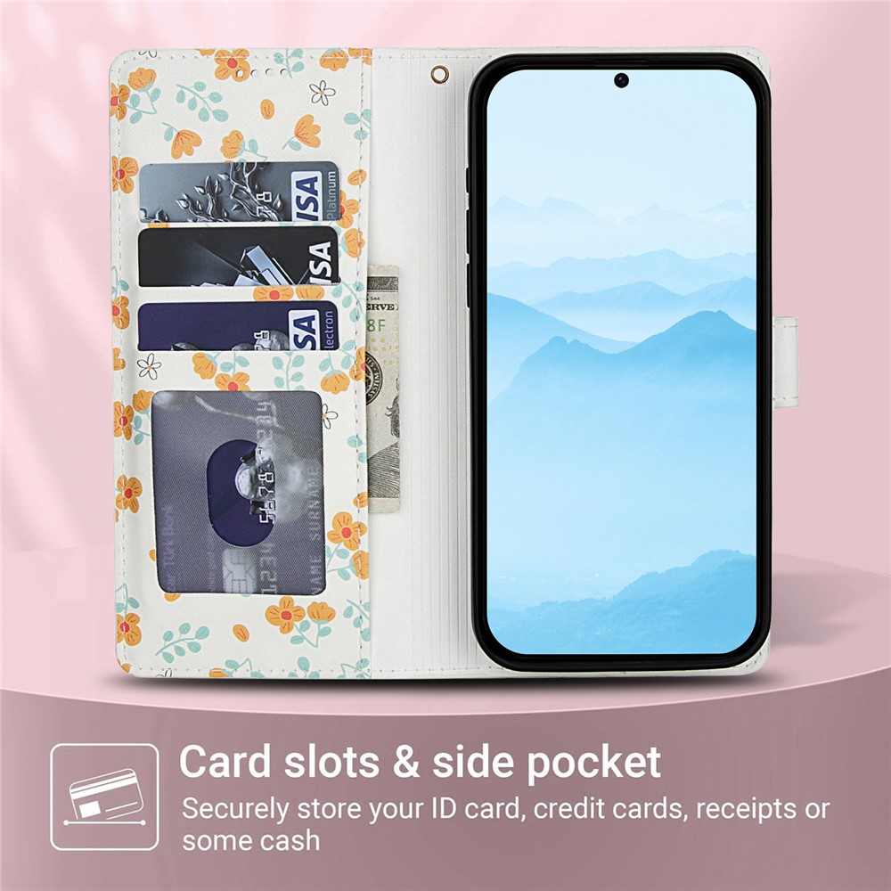  Honor 400 Lite Fodral Rhombus Läder Blommor Vit - Teknikhallen.se