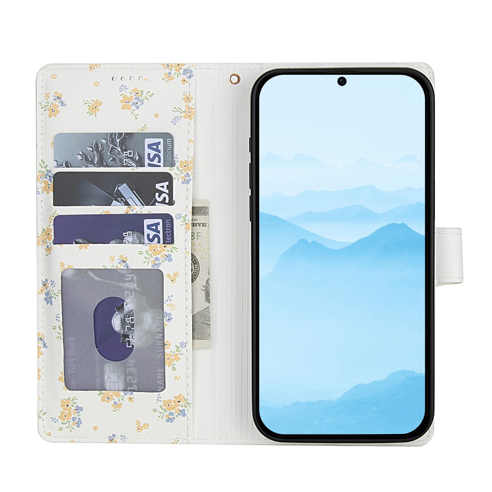  Honor 400 Lite Fodral Rhombus Läder Blommor Vit - Teknikhallen.se