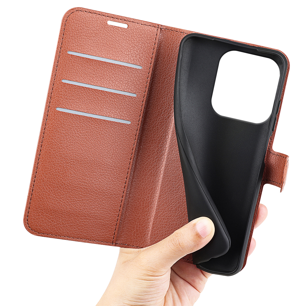  Honor 400 Smart Fodral Litchi Läder Brun - Teknikhallen.se