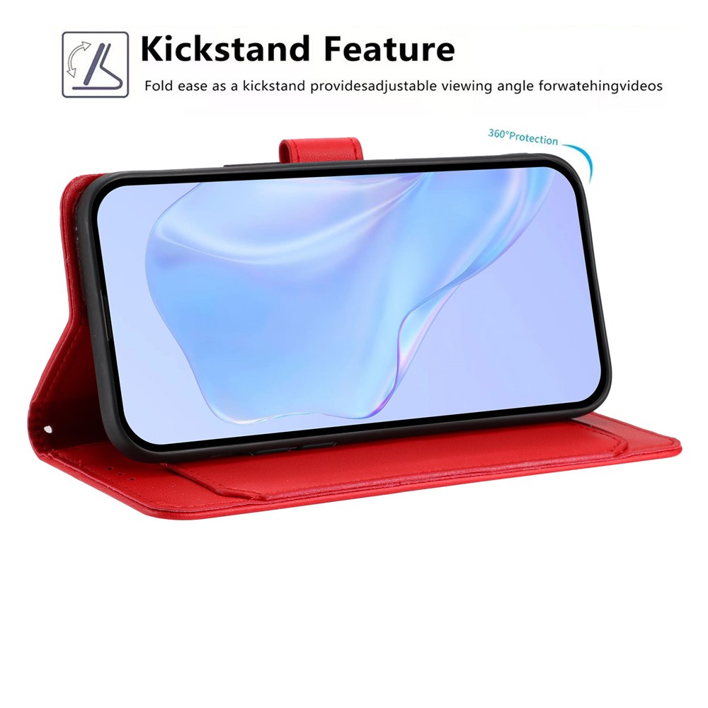  Honor 400 Lite Plånboksfodral Läder Röd - Teknikhallen.se