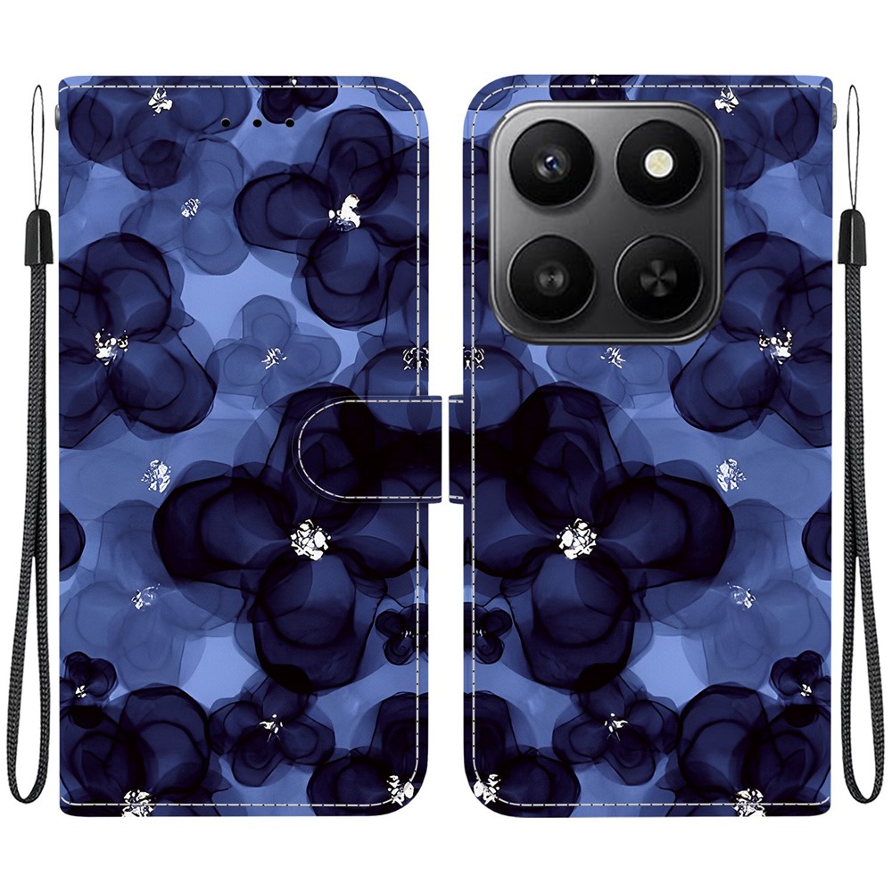  Honor 400 Smart Fodral Läder Ink Blue Flower - Teknikhallen.se