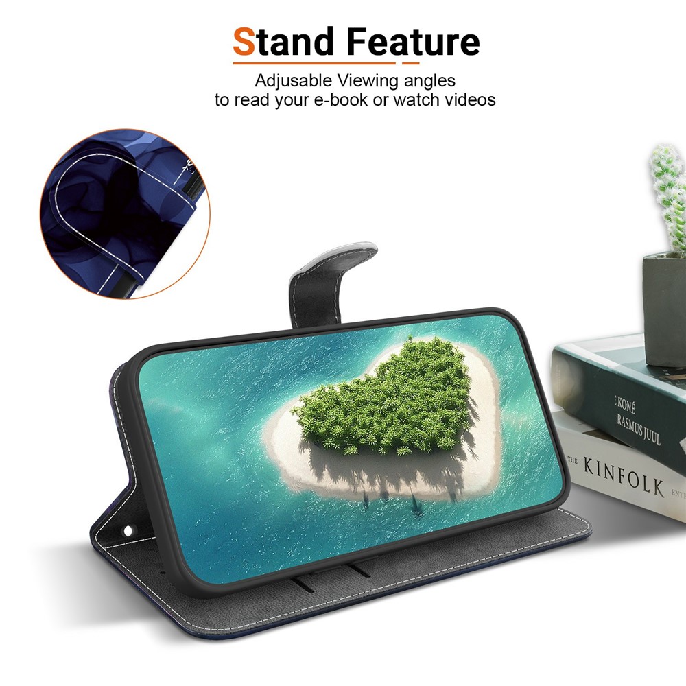  Honor 400 Smart Fodral Läder Ink Blue Flower - Teknikhallen.se