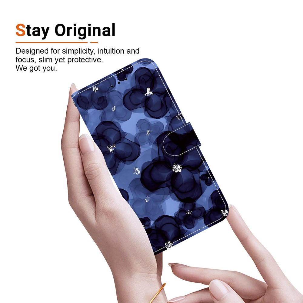 Honor 400 Smart Fodral Läder Ink Blue Flower - Teknikhallen.se