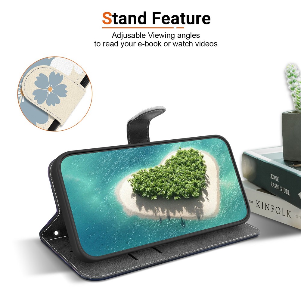  Honor 400 Smart Fodral Läder Blue Daisy - Teknikhallen.se