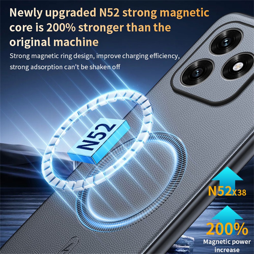  Honor X5c Plus Skal MagSafe Läder Svart - Teknikhallen.se