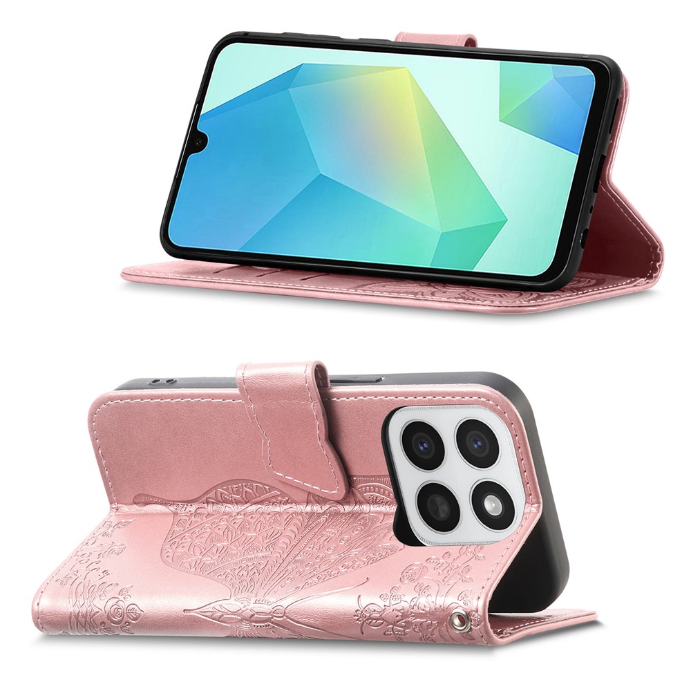  Honor 400 Smart Fodral Med Fjäril Tryck Roséguld - Teknikhallen.se