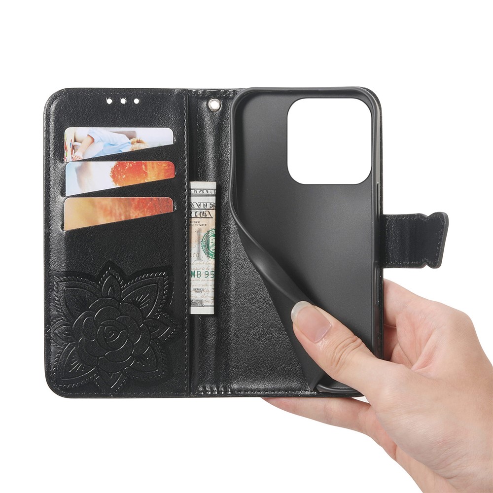  Honor 400 Smart Fodral Med Fjäril Tryck Svart - Teknikhallen.se