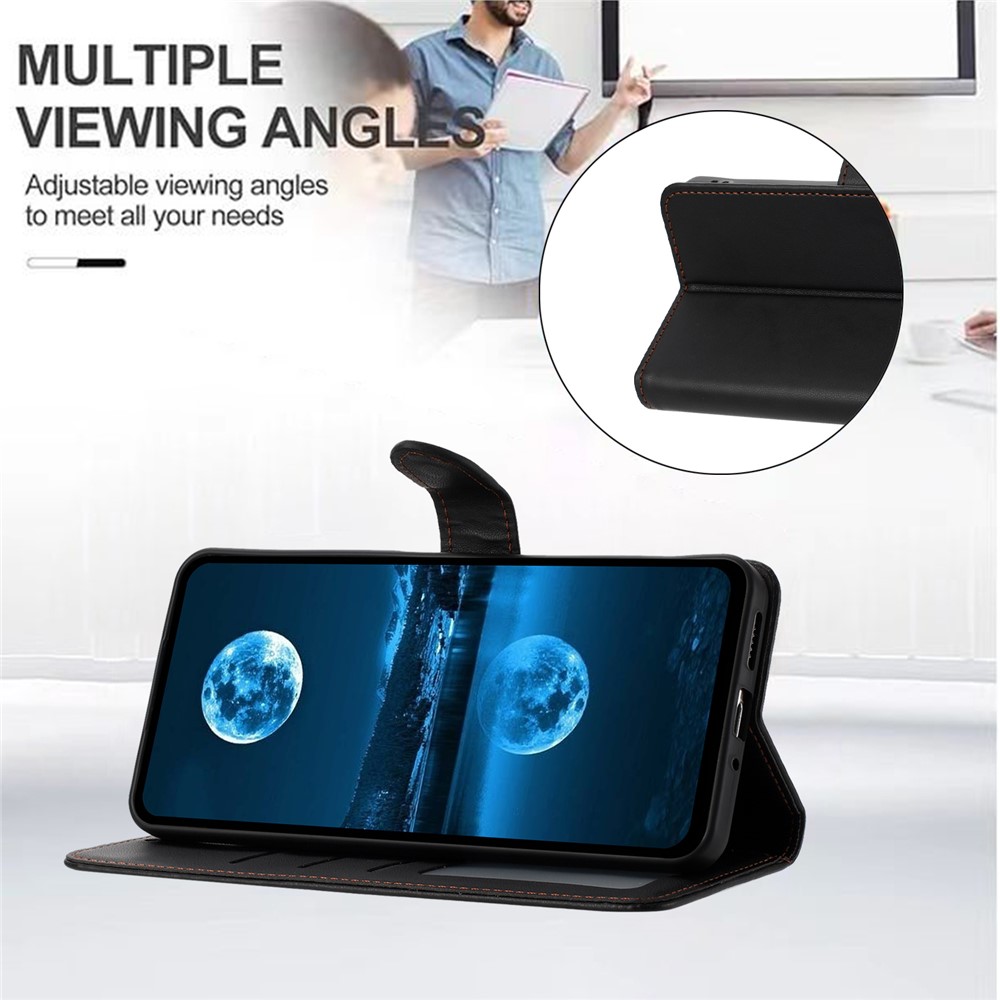  Honor X5c Plus Plånboksfodral Läder Svart - Teknikhallen.se