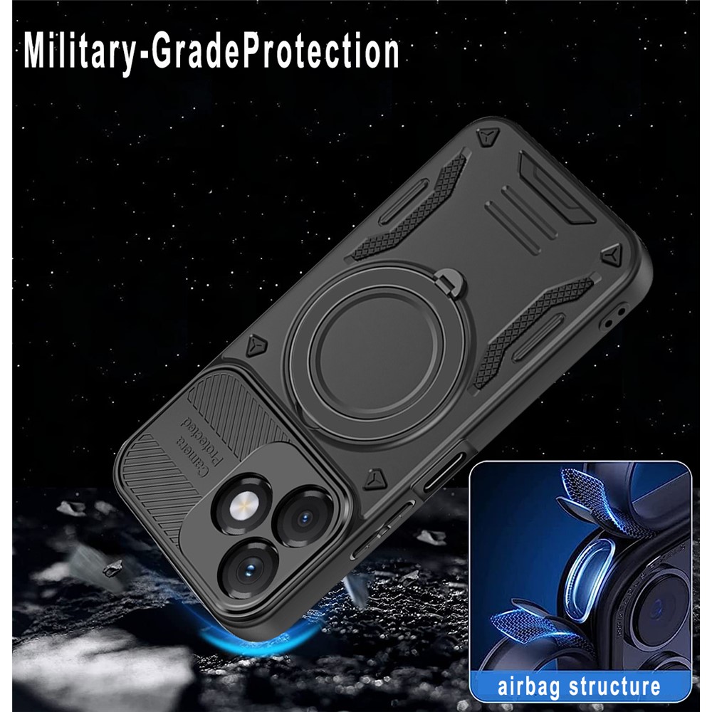  Honor X5c Plus Skal MagSafe Kickstand Svart - Teknikhallen.se