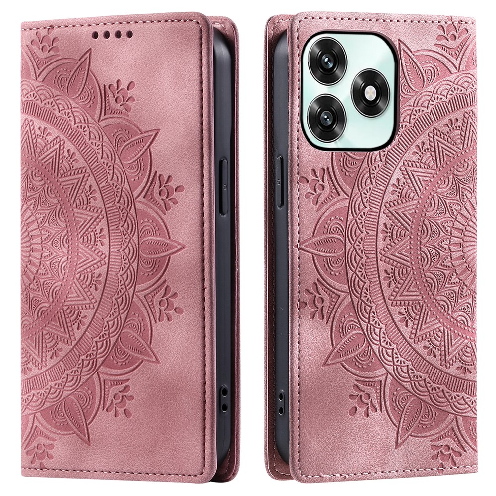  Honor X5c Plus Fodral Flip Mandala Läder Roséguld - Teknikhallen.se