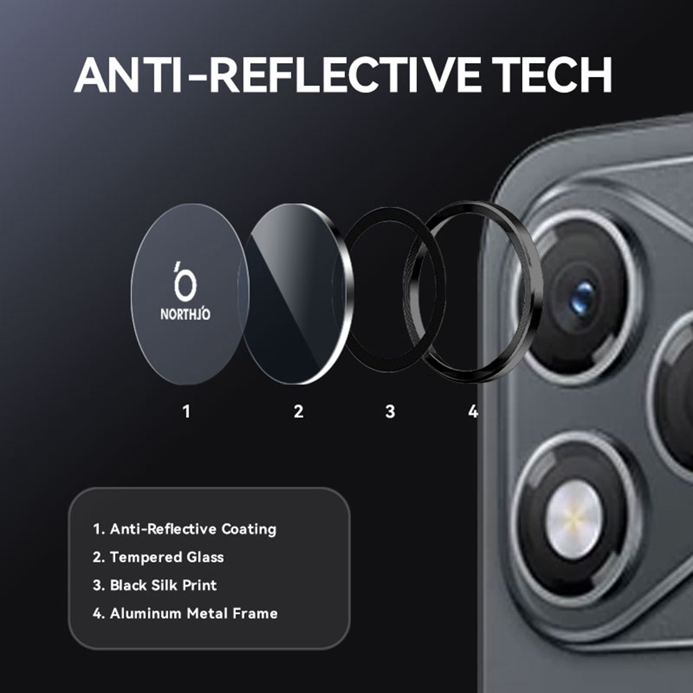 NORTHJO NORTHJO Honor 400 Lite Linsskydd Härdat Glas Svart - Teknikhallen.se