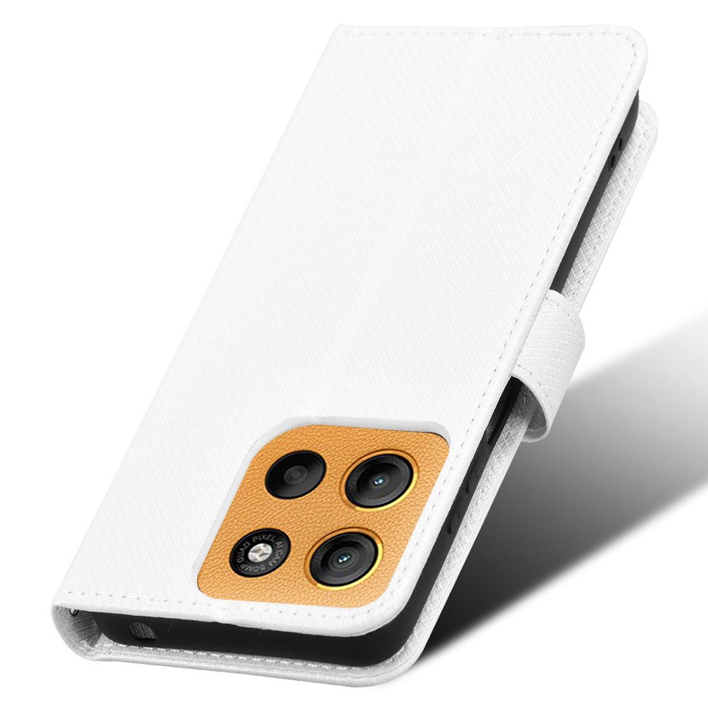  Motorola Moto G15 / G15 Power Fodral Läder Vit - Teknikhallen.se