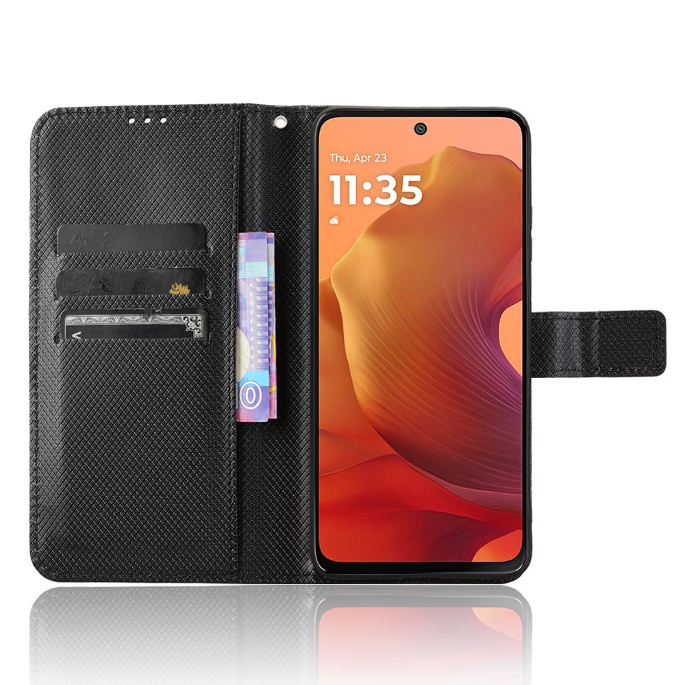  Motorola Moto G15 / G15 Power Fodral Läder Svart - Teknikhallen.se