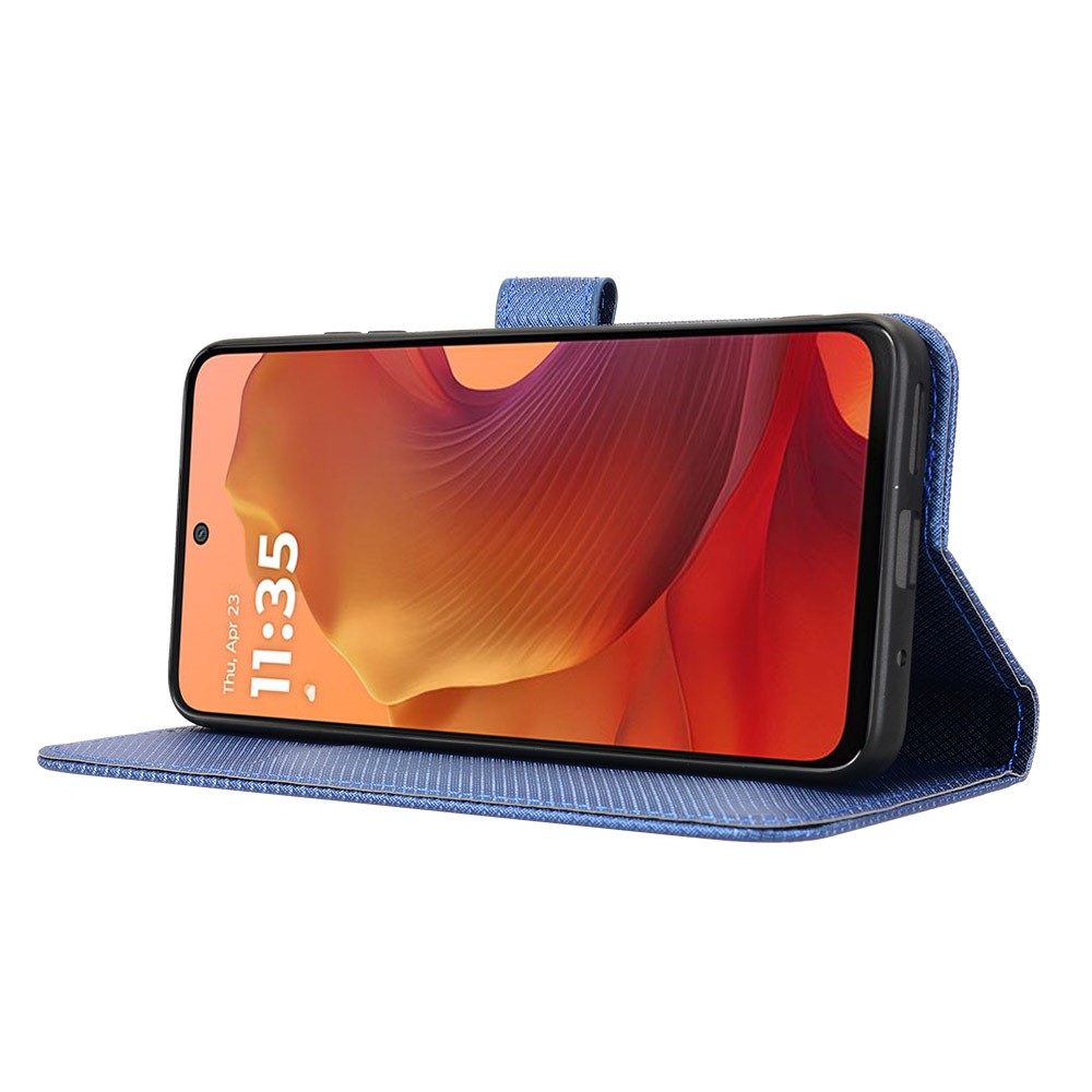  Motorola Moto G15 / G15 Power Fodral Läder Blå - Teknikhallen.se