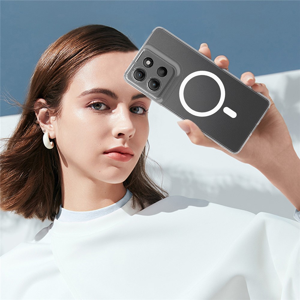  Motorola Moto G15/G15 Power Skal MagSafe Hybrid Transparent - Teknikhallen.se