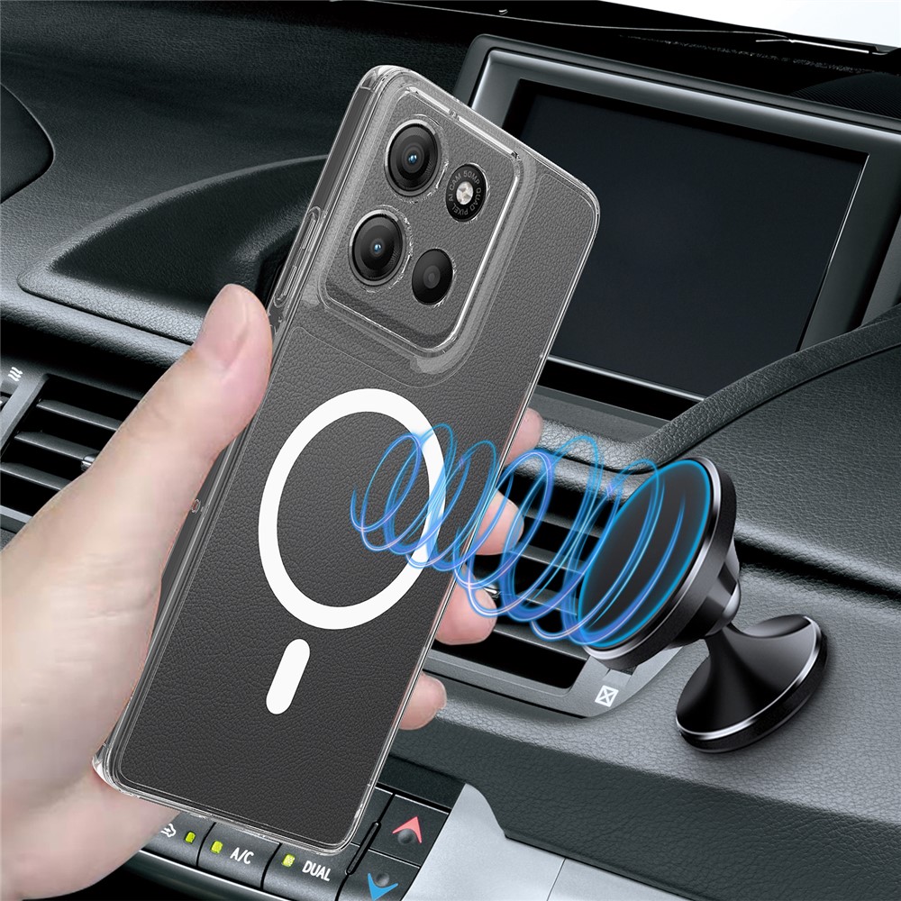  Motorola Moto G15/G15 Power Skal MagSafe Hybrid Transparent - Teknikhallen.se