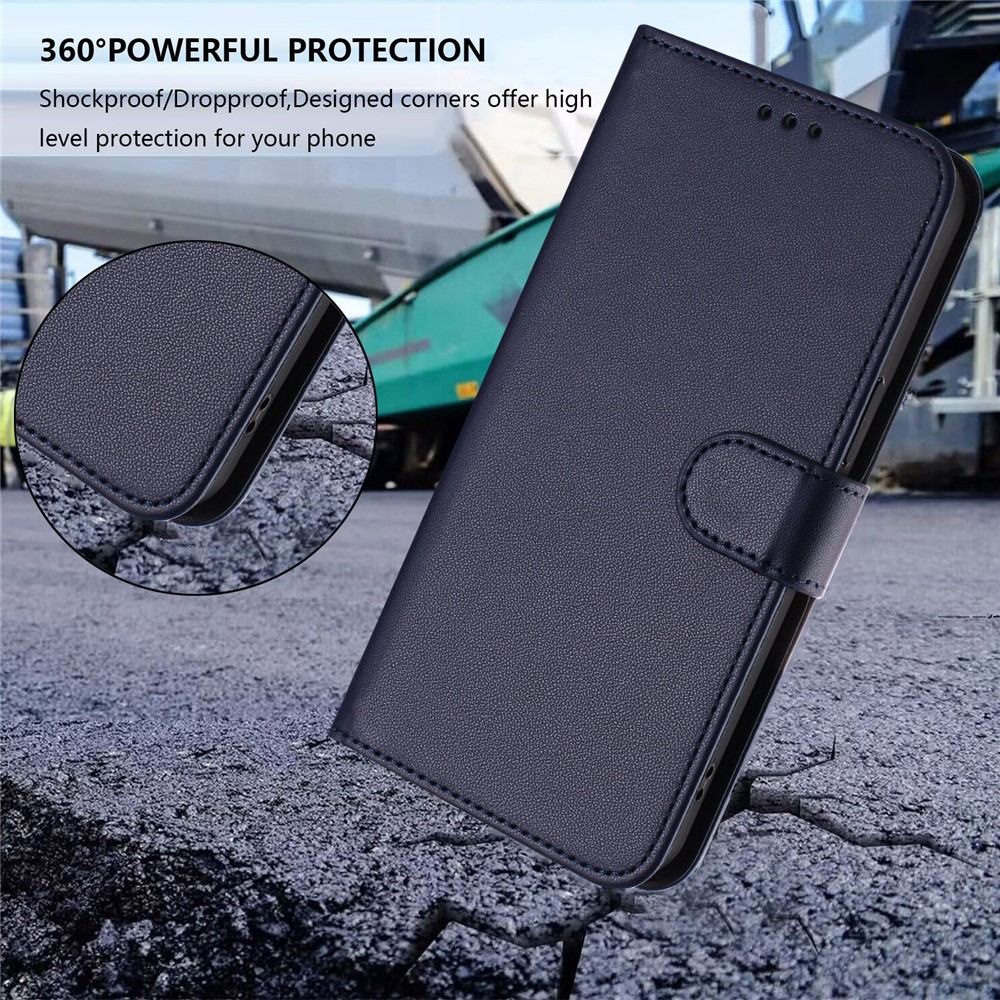  Motorola Moto G15 / G15 Power Fodral Läder Blå - Teknikhallen.se