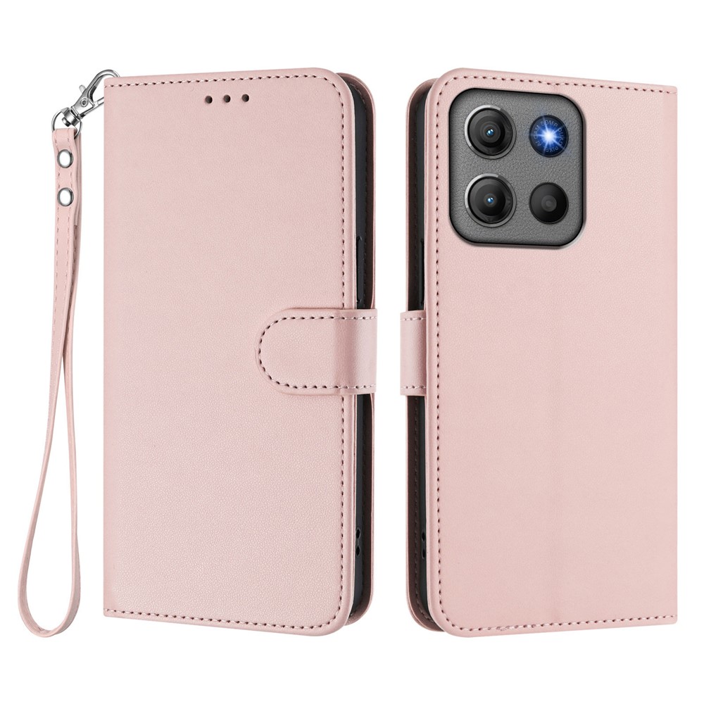  Motorola Moto G15 / G15 Power Fodral Läder Rosa - Teknikhallen.se