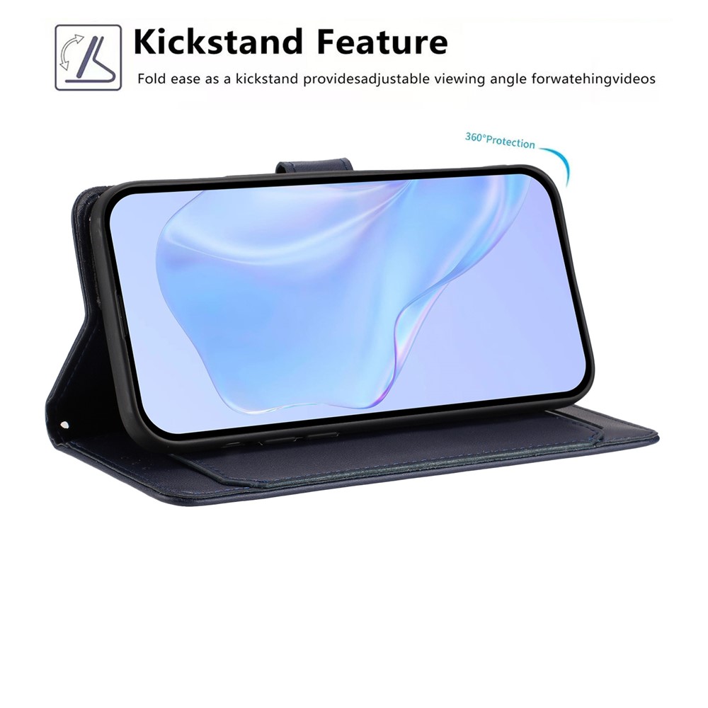  Motorola Moto G15 / G15 Power Fodral Läder Blå - Teknikhallen.se