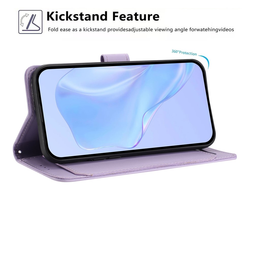  Motorola Moto G15 / G15 Power Fodral Läder Lila - Teknikhallen.se