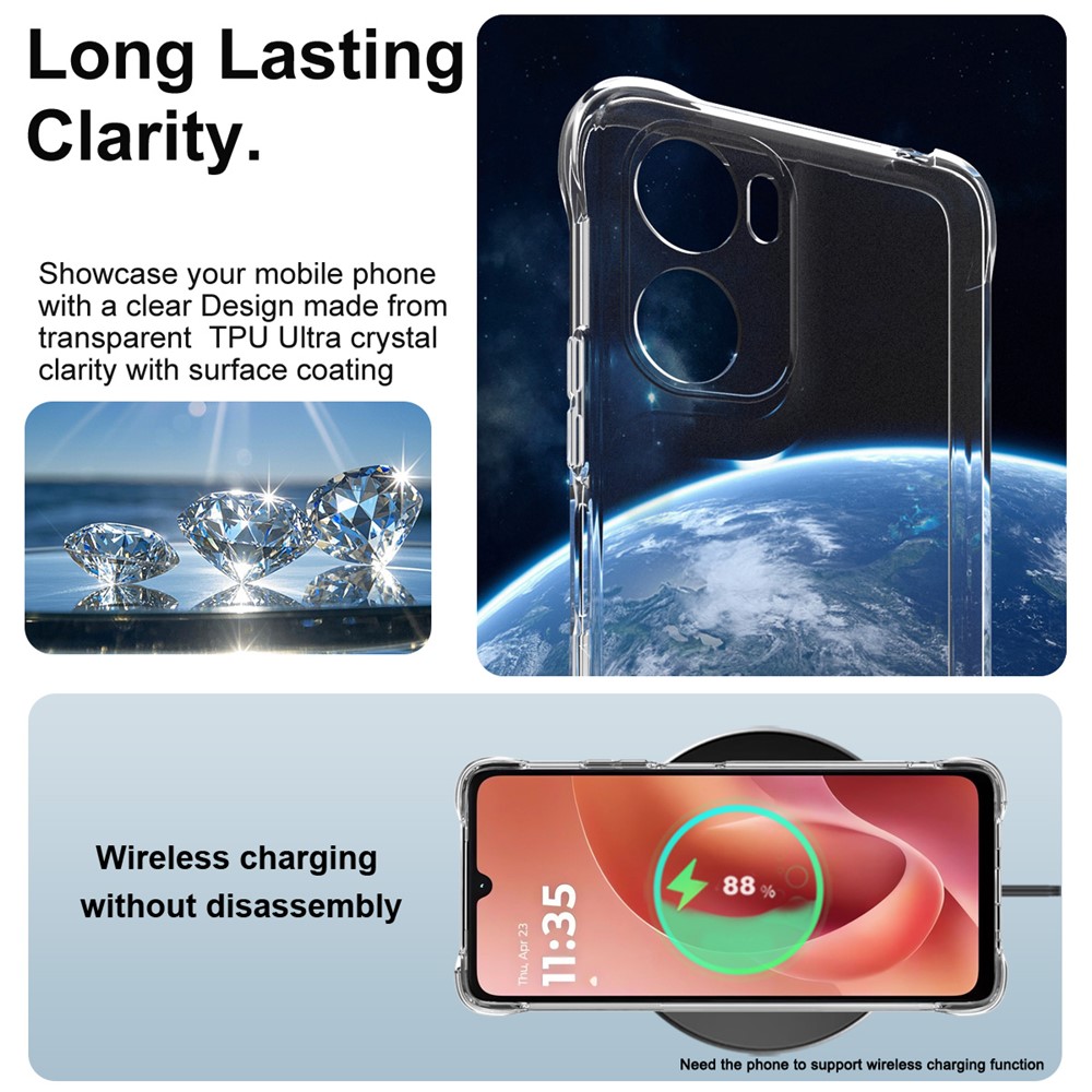 IMAK IMAK Moto G06/G06 Power Skal TPU AirBag Shockproof Transparent - Teknikhallen.se