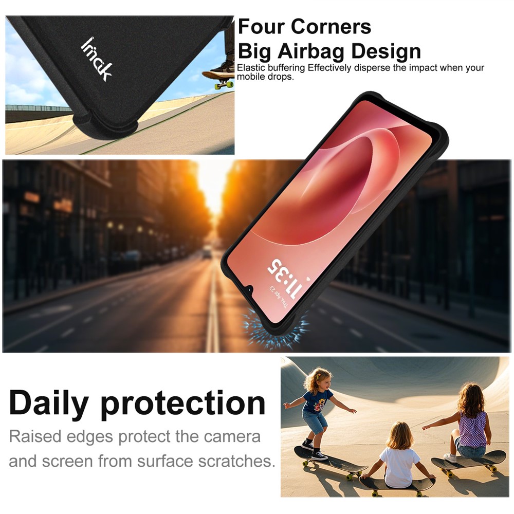 IMAK IMAK Moto G06/G06 Power Skal TPU AirBag Shockproof Svart - Teknikhallen.se