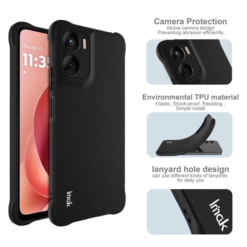 IMAK IMAK Moto G06/G06 Power Skal TPU AirBag Shockproof Svart - Teknikhallen.se