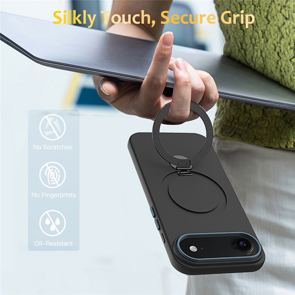  iPhone Air Skal MagSafe Kickstand Hybrid Svart - Teknikhallen.se