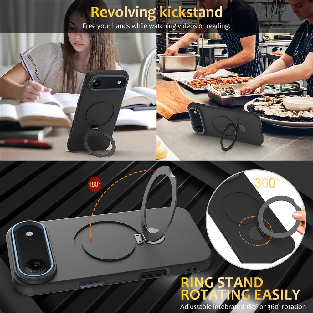  iPhone Air Skal MagSafe Kickstand Hybrid Svart - Teknikhallen.se