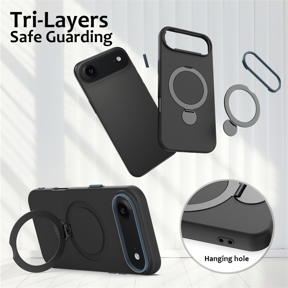  iPhone Air Skal MagSafe Kickstand Hybrid Svart - Teknikhallen.se