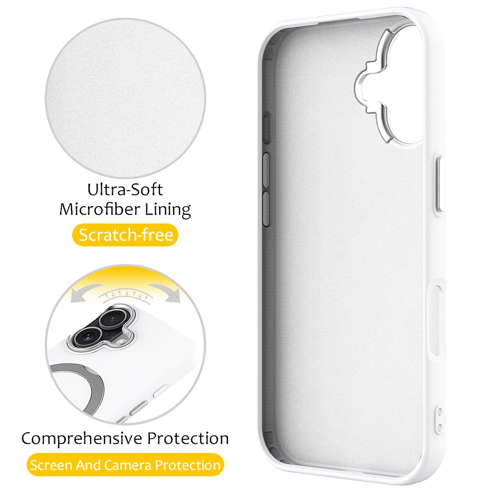  iPhone 17 Skal MagSafe Kickstand Hybrid Vit - Teknikhallen.se