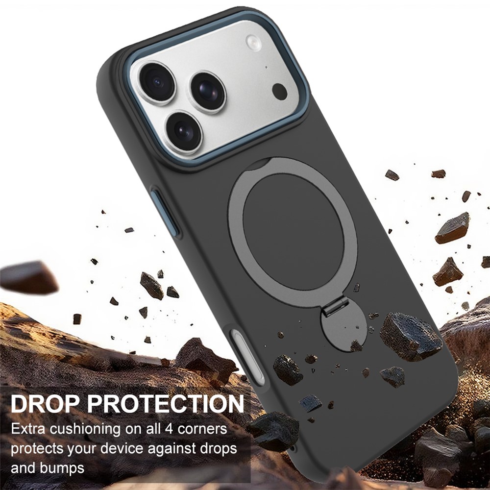  iPhone 17 Pro Skal MagSafe Kickstand Hybrid Svart - Teknikhallen.se