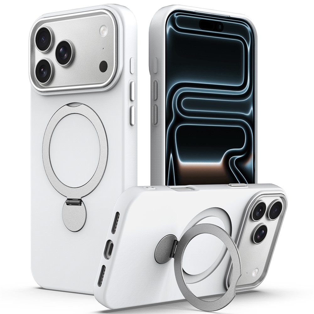  iPhone 17 Pro Skal MagSafe Kickstand Hybrid Vit - Teknikhallen.se