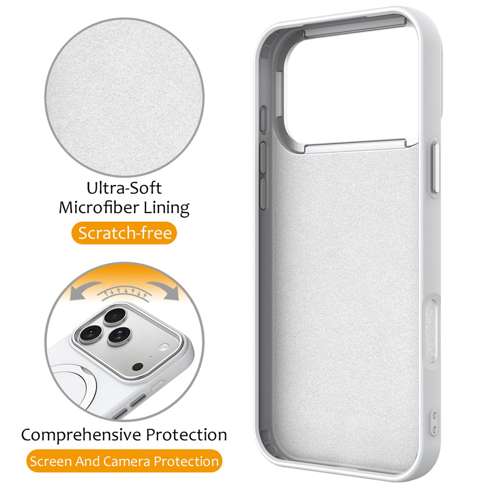  iPhone 17 Pro Skal MagSafe Kickstand Hybrid Vit - Teknikhallen.se