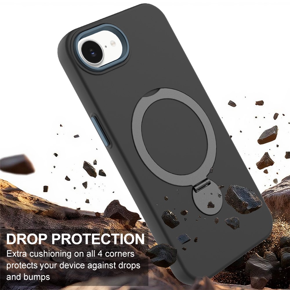  iPhone 17e / 16e Skal MagSafe Kickstand Hybrid Svart - Teknikhallen.se